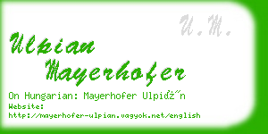 ulpian mayerhofer business card